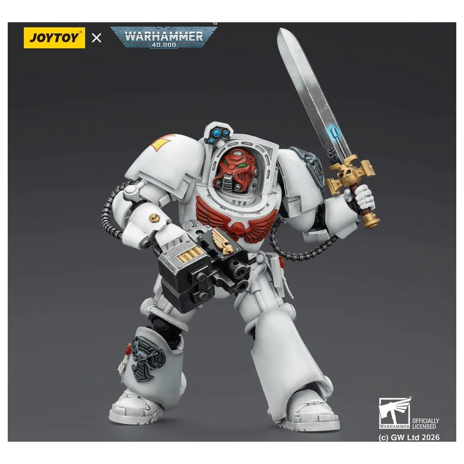 Warhammer 40,000 Action Figur White Scars Terminator 1 mit Power Sword und Storm Bolter 14 cm Produktfoto