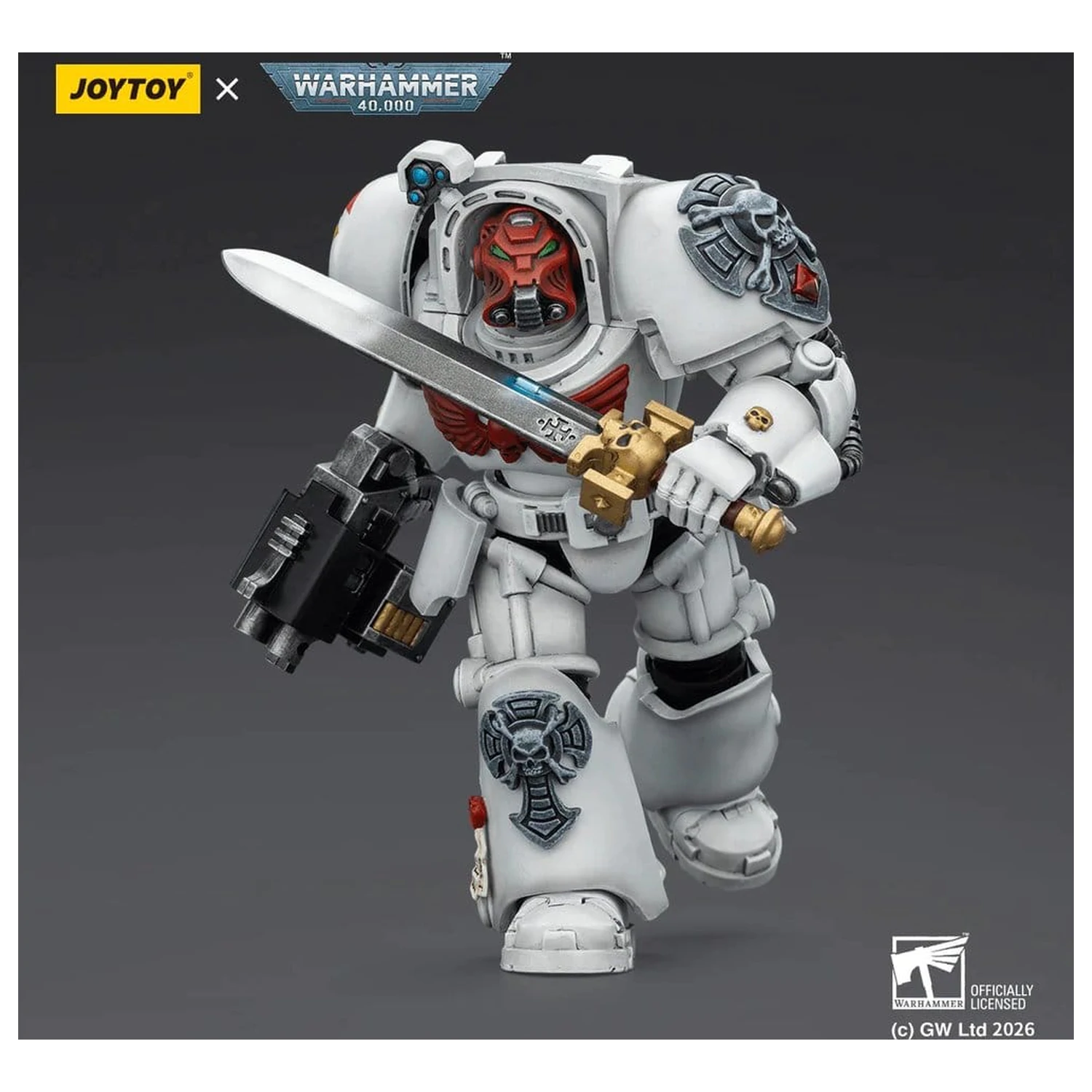 Warhammer 40,000 Action Figur White Scars Terminator 1 mit Power Sword und Storm Bolter 14 cm Produktfoto