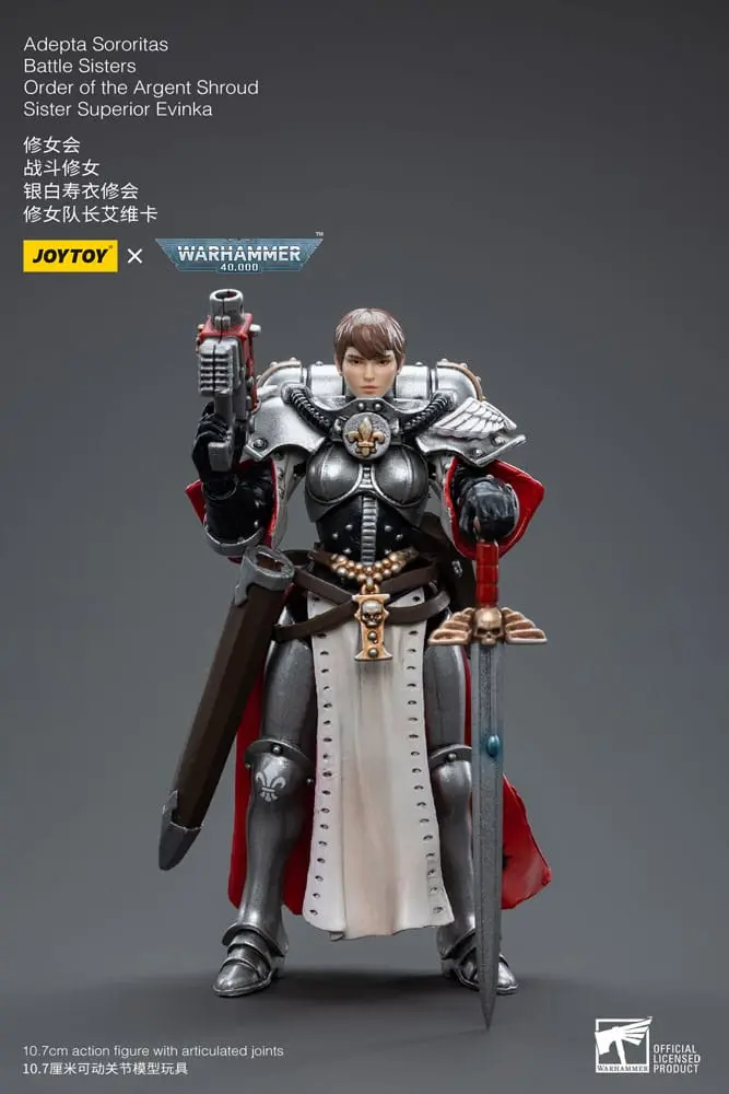 Warhammer 40k Actionfigur 1/18 Adepta Sororitas Battle Sisters Order of the Argent Shroud Sister Superior Evinka 11 cm Produktfoto