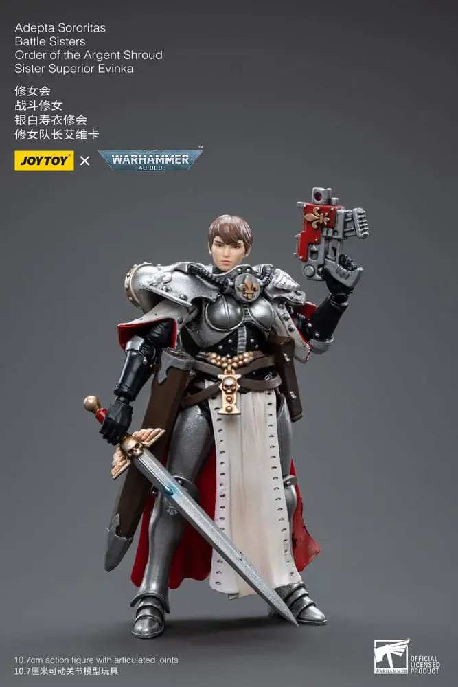 Warhammer 40k Actionfigur 1/18 Adepta Sororitas Battle Sisters Order of the Argent Shroud Sister Superior Evinka 11 cm Produktfoto