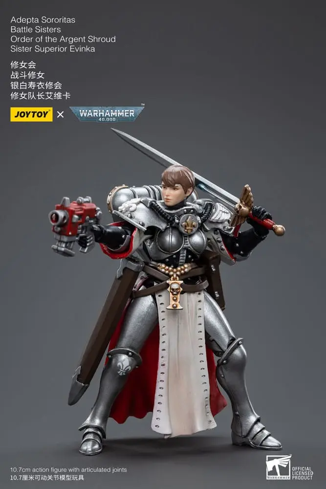 Warhammer 40k Actionfigur 1/18 Adepta Sororitas Battle Sisters Order of the Argent Shroud Sister Superior Evinka 11 cm Produktfoto