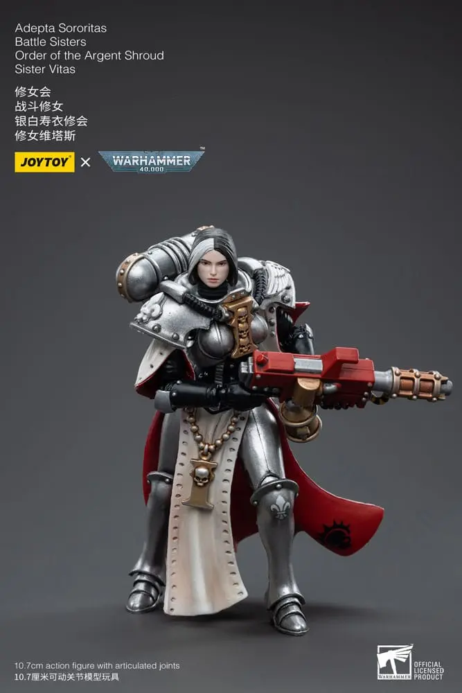 Warhammer 40k Actionfigur 1/18 Adepta Sororitas Battle Sisters Order of the Argent Shroud Sister Vitas 11 cm Produktfoto