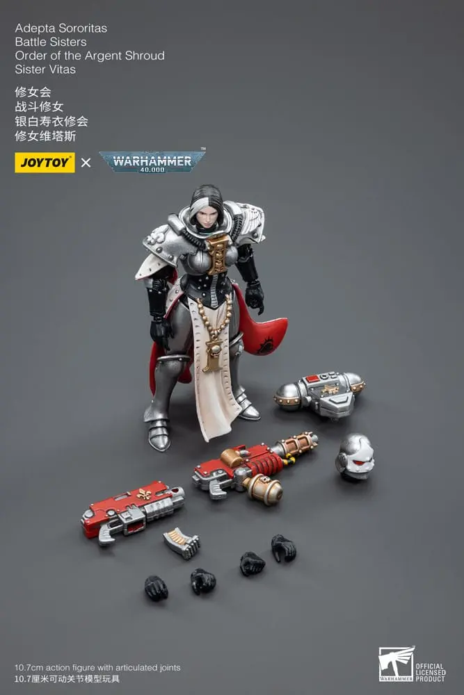 Warhammer 40k Actionfigur 1/18 Adepta Sororitas Battle Sisters Order of the Argent Shroud Sister Vitas 11 cm Produktfoto