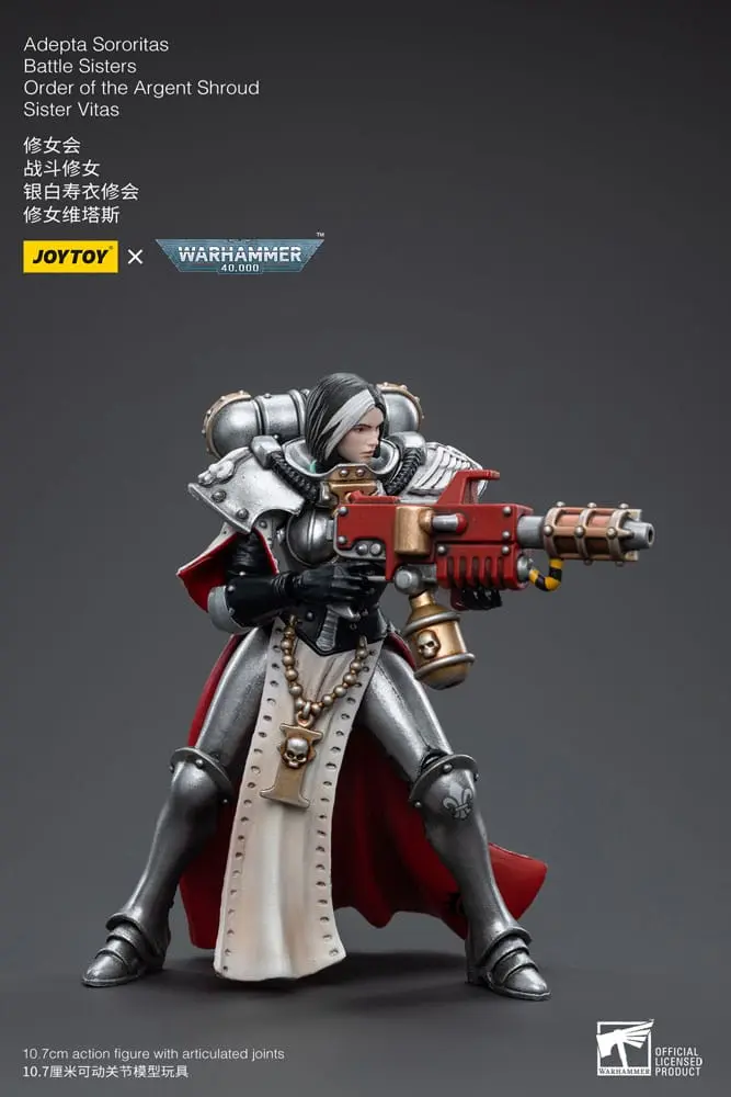 Warhammer 40k Actionfigur 1/18 Adepta Sororitas Battle Sisters Order of the Argent Shroud Sister Vitas 11 cm Produktfoto