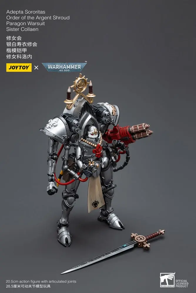 Warhammer 40k Actionfigur 1/18 Adepta Sororitas Order of the Argent Shroud Paragon Warsuit Sister Collaen 21 cm Produktfoto