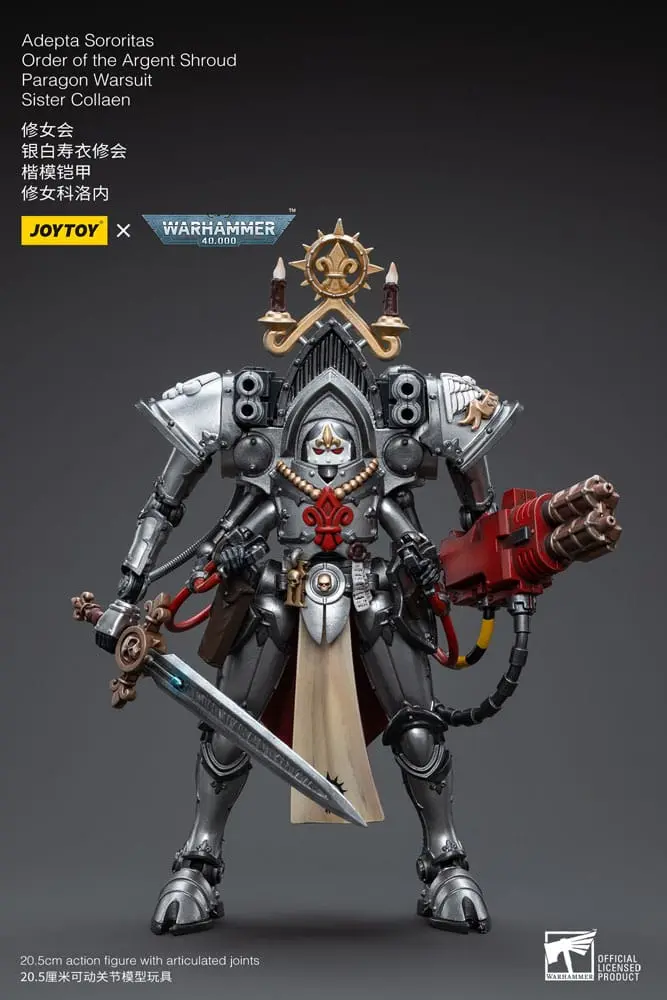Warhammer 40k Actionfigur 1/18 Adepta Sororitas Order of the Argent Shroud Paragon Warsuit Sister Collaen 21 cm Produktfoto
