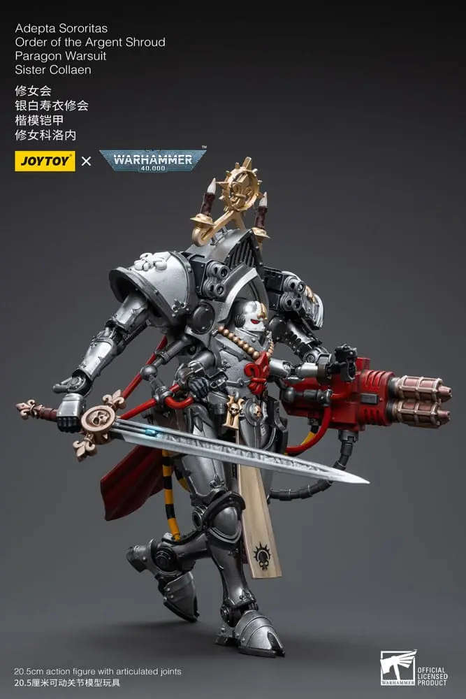 Warhammer 40k Actionfigur 1/18 Adepta Sororitas Order of the Argent Shroud Paragon Warsuit Sister Collaen 21 cm Produktfoto