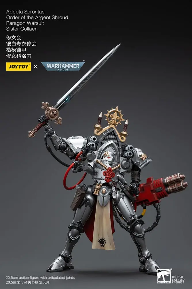 Warhammer 40k Actionfigur 1/18 Adepta Sororitas Order of the Argent Shroud Paragon Warsuit Sister Collaen 21 cm Produktfoto