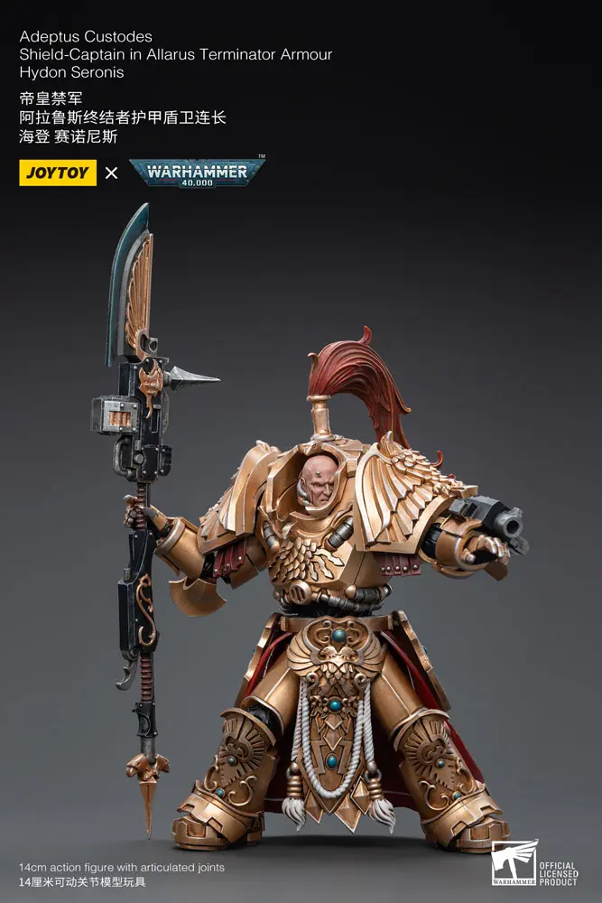 Warhammer 40k Actionfigur 1/18 Adeptus Custodes Shield-Captain in Allarus Terminator Armour Hydon Seronis 14 cm Produktfoto