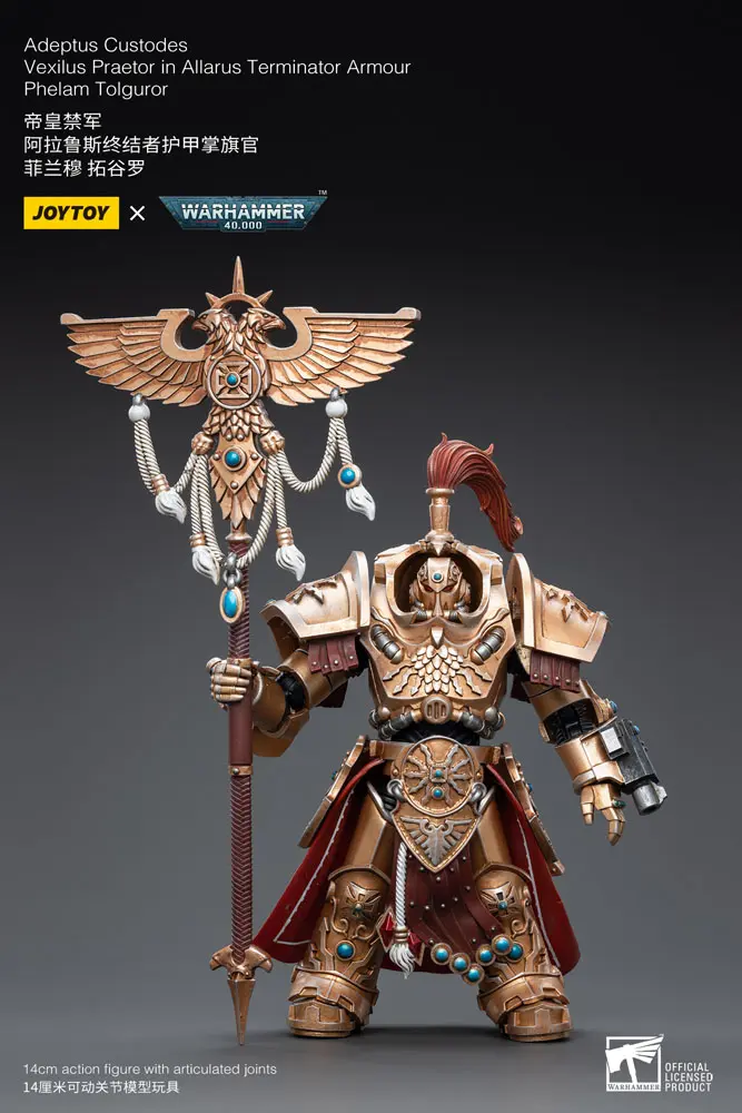Warhammer 40k Actionfigur 1/18 Adeptus Custodes Vexilus Praetor in Allarus Terminator Armour Phelam Tolguror 14 cm Produktfoto