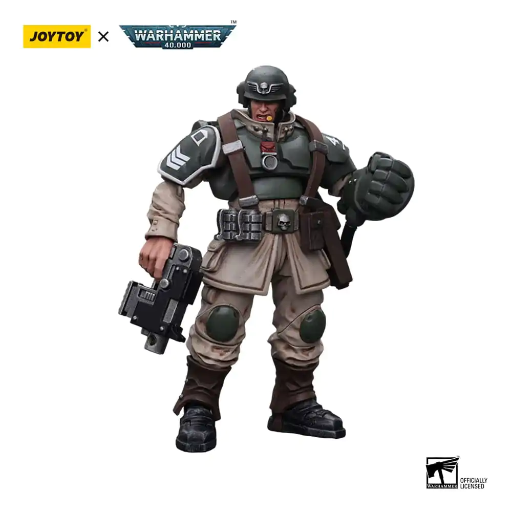 Warhammer 40k Actionfigur 1/18 Astra Militarum Cadian Command Squad Veteran Sergeant with Power Fist 12 cm termékfotó