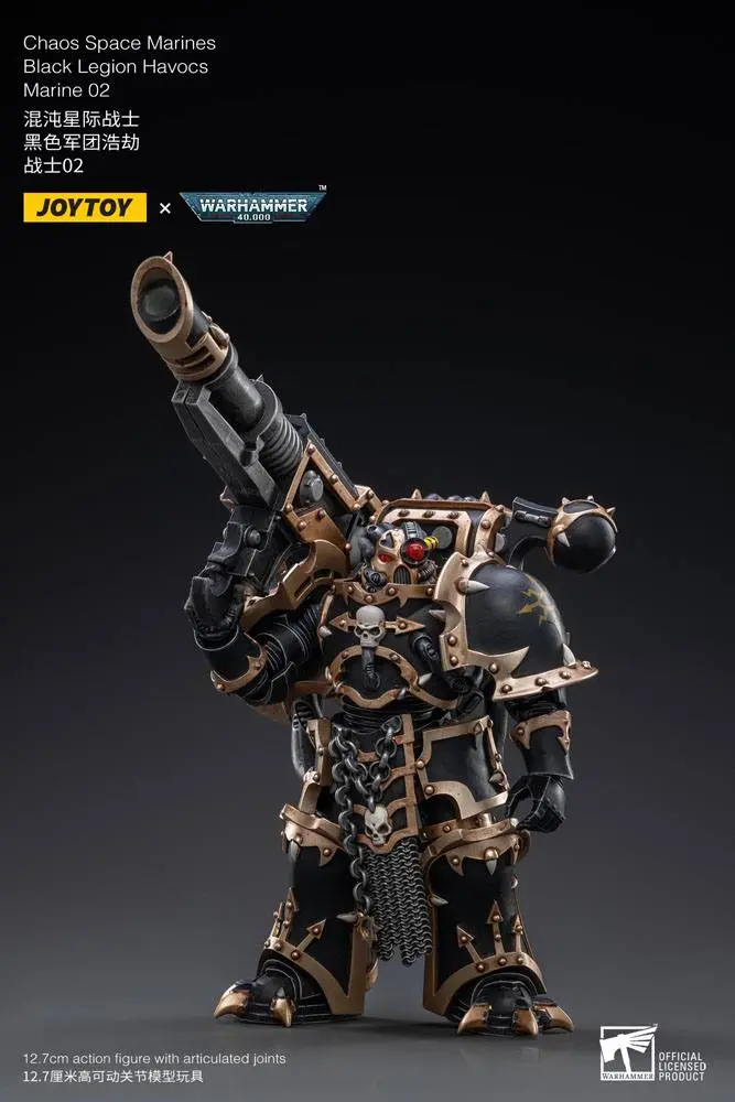 Warhammer 40k Actionfigur 1/18 Black Legion Havocs Marine 02 13 cm Produktfoto