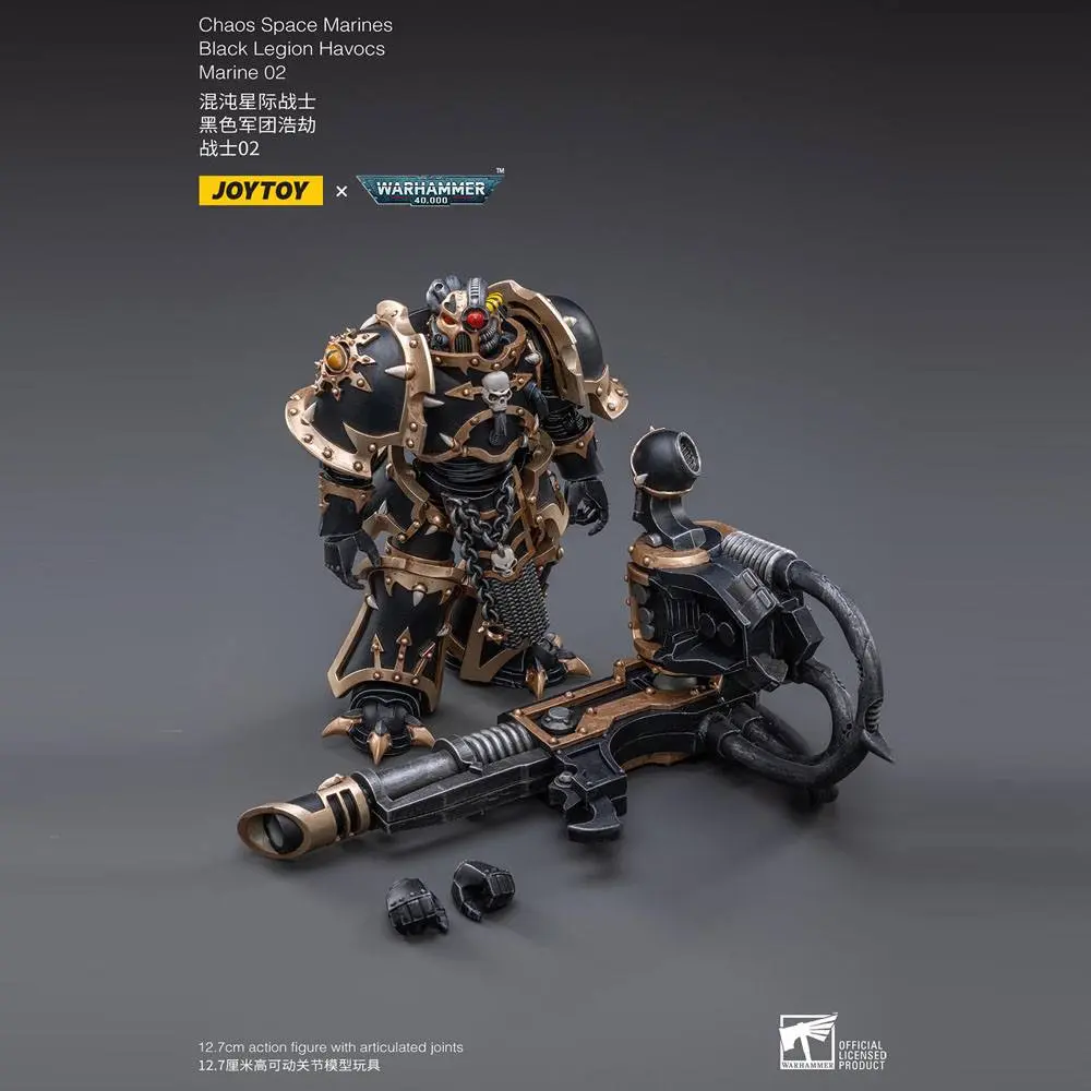 Warhammer 40k Actionfigur 1/18 Black Legion Havocs Marine 02 13 cm Produktfoto