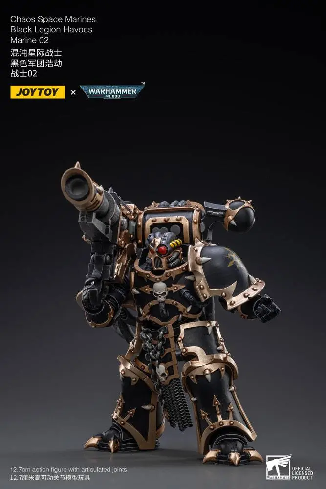 Warhammer 40k Actionfigur 1/18 Black Legion Havocs Marine 02 13 cm Produktfoto
