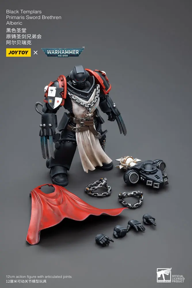 Warhammer 40k Actionfigur 1/18 Black Templars Primaris Sword Brethren Alberic 12 cm Produktfoto