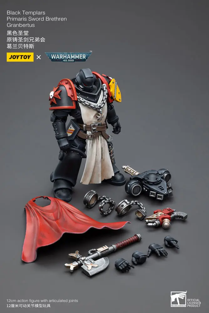 Warhammer 40k Actionfigur 1/18 Black Templars Primaris Sword Brethren Granbertus 12 cm Produktfoto