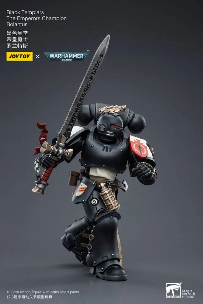 Warhammer 40k Actionfigur 1/18 Black Templars The Emperors Champion Rolantus 12 cm termékfotó