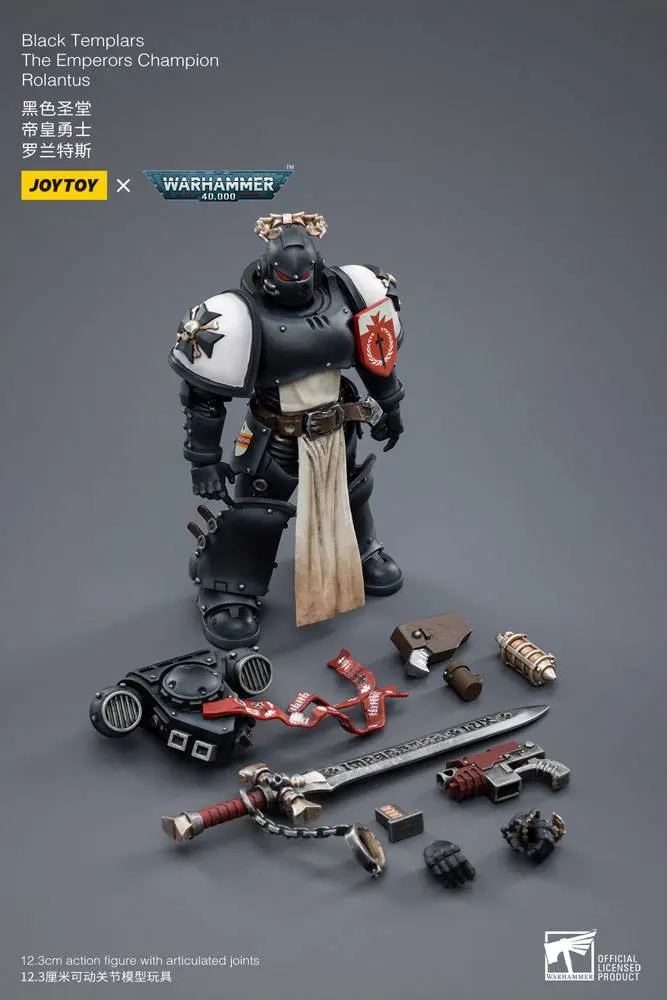 Warhammer 40k Actionfigur 1/18 Black Templars The Emperors Champion Rolantus 12 cm termékfotó