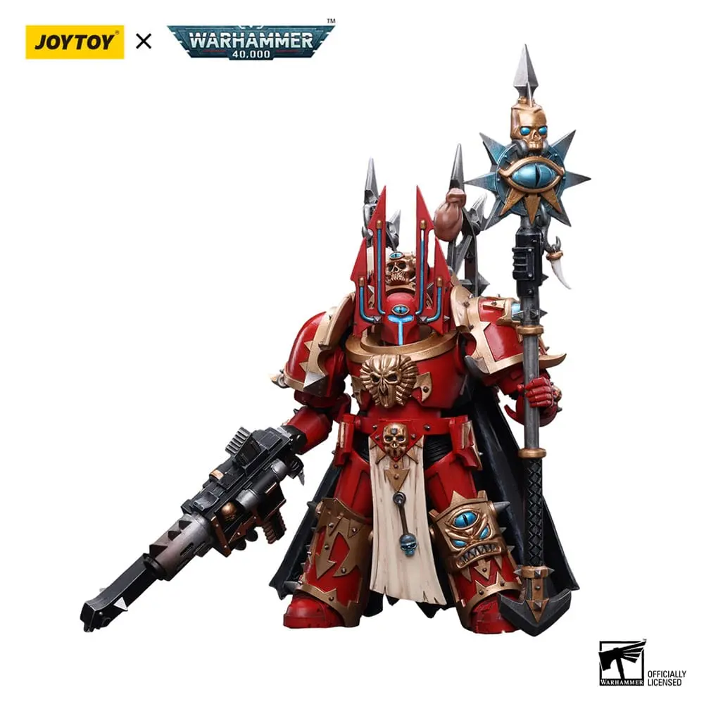 Warhammer 40k Actionfigur 1/18 Chaos Space Marines Crimson Slaughter Sorcerer Lord in Terminator Armour 12 cm Produktfoto