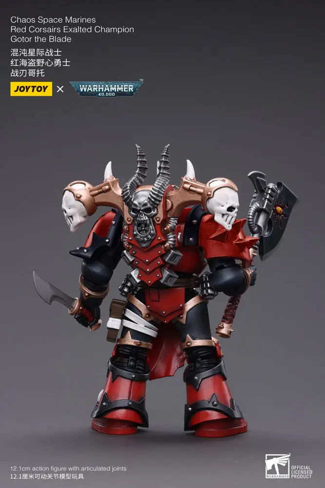 Warhammer 40k Actionfigur 1/18 Chaos Space Marines Red Corsairs Exalted Champion Gotor the Blade 12 cm Produktfoto