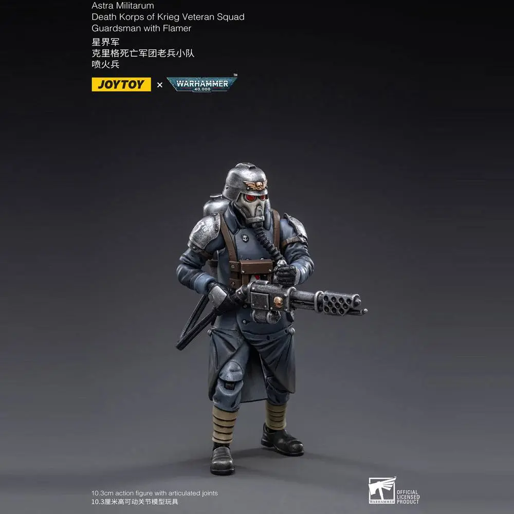 Warhammer 40k Action Figur 1/18 Death Korps of Krieg Veteran Squad Guardsman mit Flamer 10 cm Produktfoto