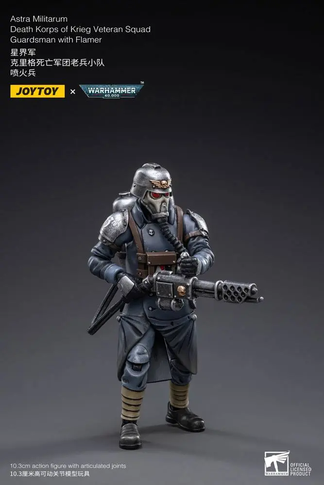 Warhammer 40k Action Figur 1/18 Death Korps of Krieg Veteran Squad Guardsman mit Flamer 10 cm Produktfoto