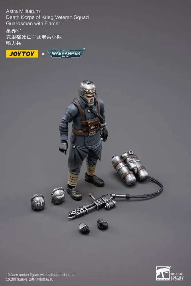 Warhammer 40k Action Figur 1/18 Death Korps of Krieg Veteran Squad Guardsman mit Flamer 10 cm Produktfoto