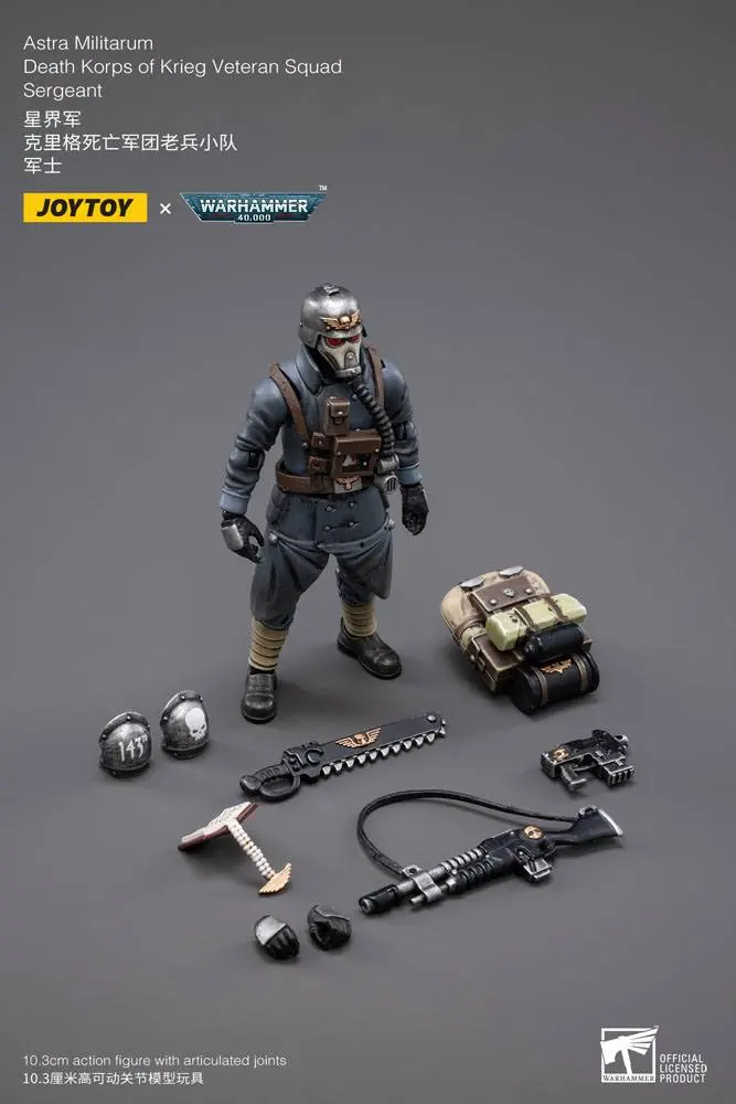 Warhammer 40k Actionfigur 1/18 Death Korps of Krieg Veteranen Squad Sergeant 10 cm Produktfoto