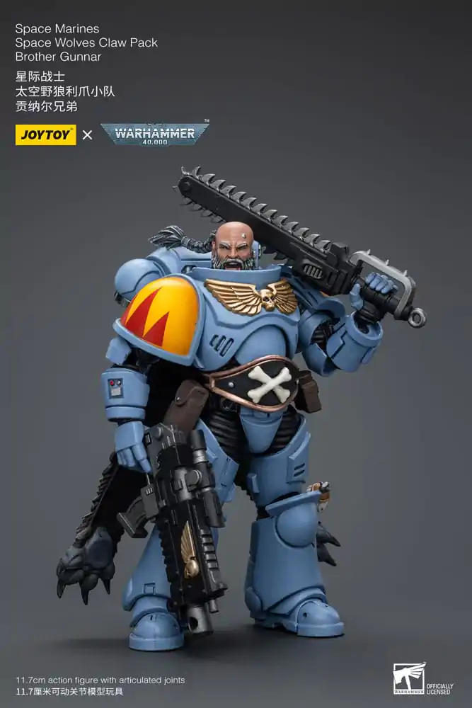 Warhammer 40k Actionfigur 1/18 Space Marines Space Wolves Claw Pack Brother Gunnar 12 cm termékfotó