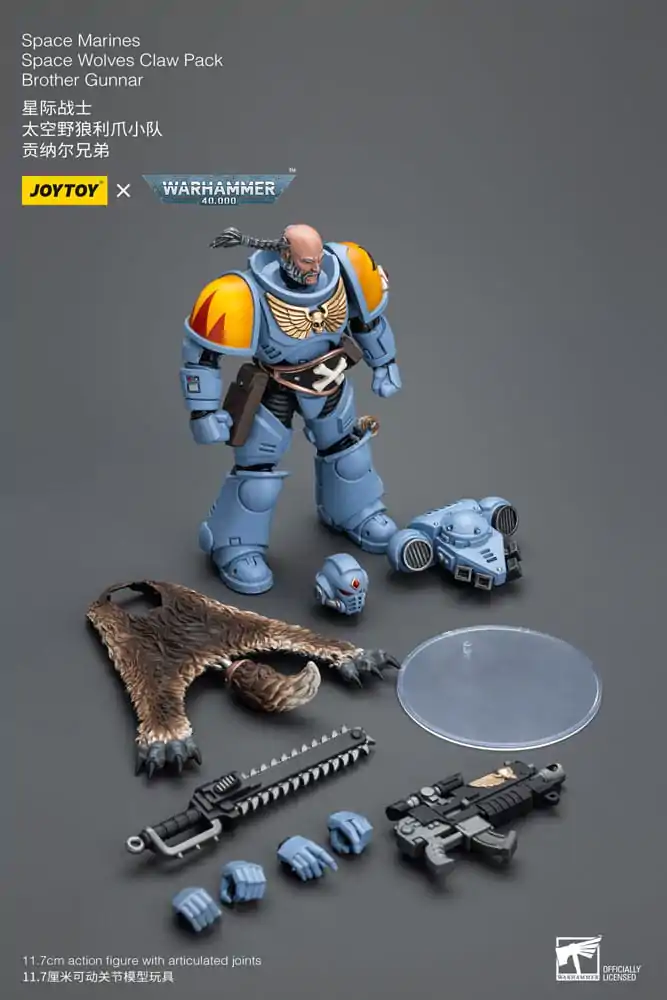 Warhammer 40k Actionfigur 1/18 Space Marines Space Wolves Claw Pack Brother Gunnar 12 cm termékfotó