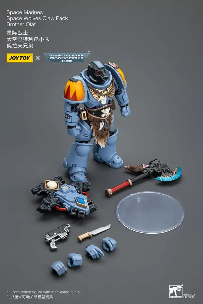 Warhammer 40k Actionfigur 1/18 Space Marines Space Wolves Claw Pack Brother Olaf 12 cm Produktfoto