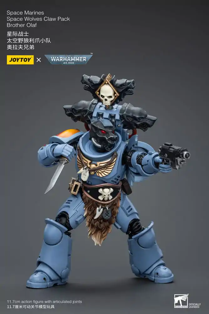 Warhammer 40k Actionfigur 1/18 Space Marines Space Wolves Claw Pack Brother Olaf 12 cm Produktfoto