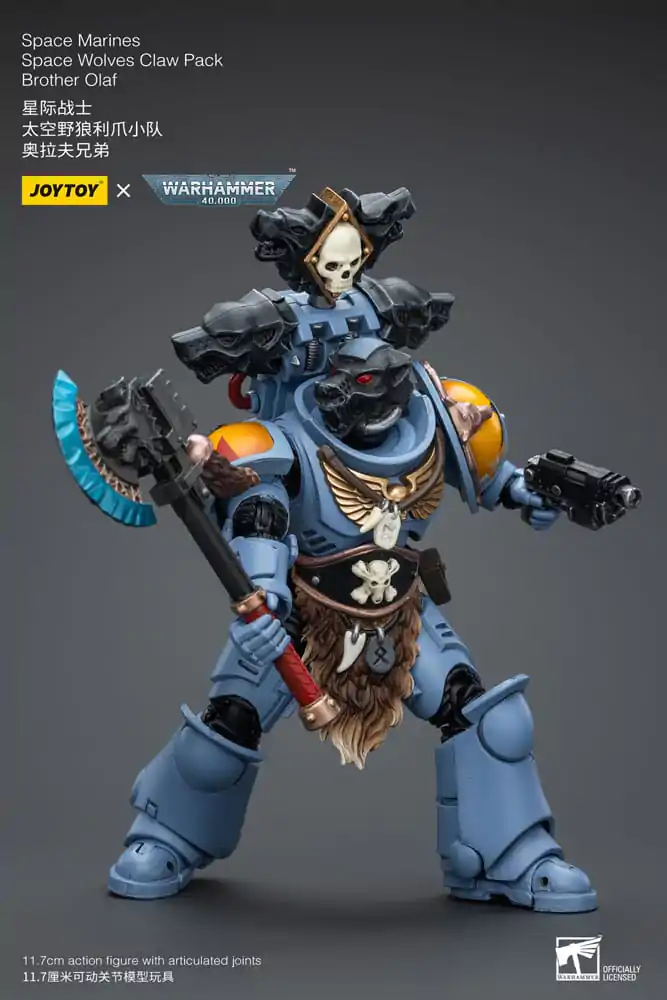 Warhammer 40k Actionfigur 1/18 Space Marines Space Wolves Claw Pack Brother Olaf 12 cm Produktfoto