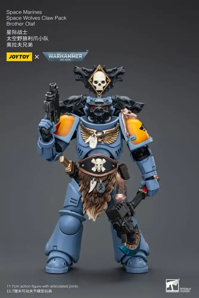 Warhammer 40k Actionfigur 1/18 Space Marines Space Wolves Claw Pack Brother Olaf 12 cm Produktfoto