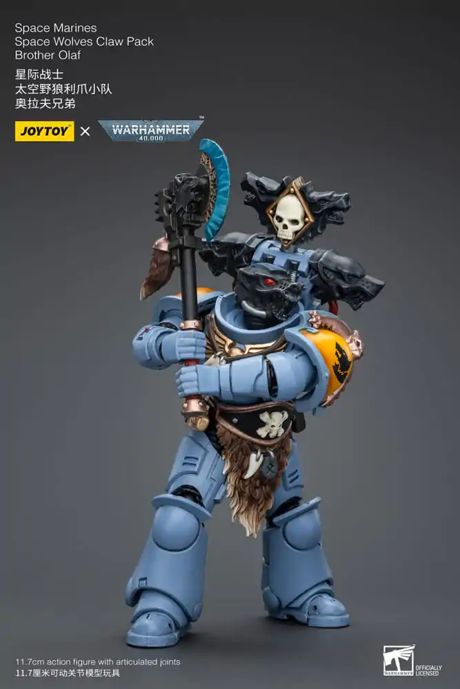 Warhammer 40k Actionfigur 1/18 Space Marines Space Wolves Claw Pack Brother Olaf 12 cm Produktfoto