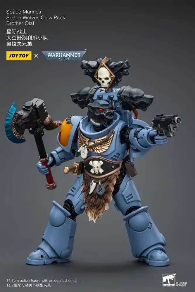 Warhammer 40k Actionfigur 1/18 Space Marines Space Wolves Claw Pack Brother Olaf 12 cm Produktfoto