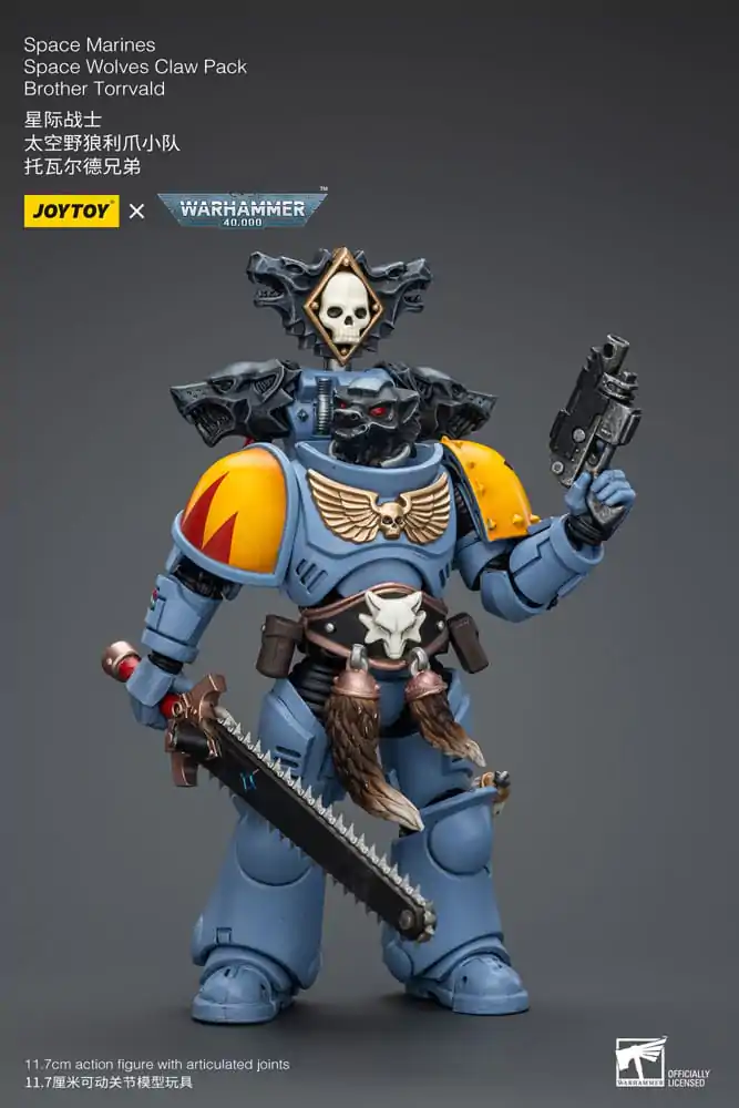 Warhammer 40k Actionfigur 1/18 Space Marines Space Wolves Claw Pack Brother Torrvald 12 cm termékfotó