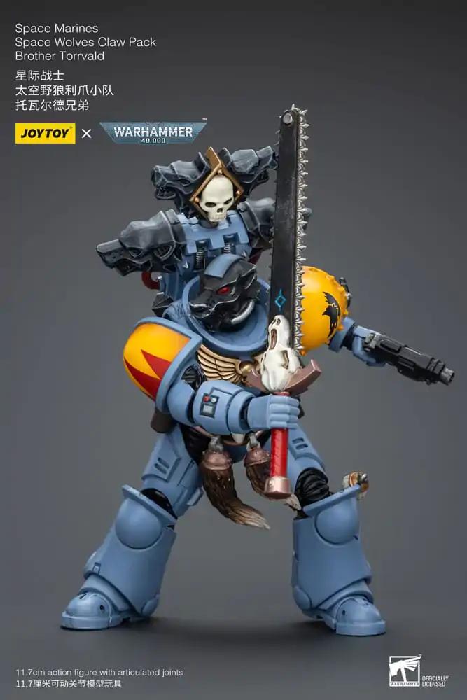 Warhammer 40k Actionfigur 1/18 Space Marines Space Wolves Claw Pack Brother Torrvald 12 cm termékfotó