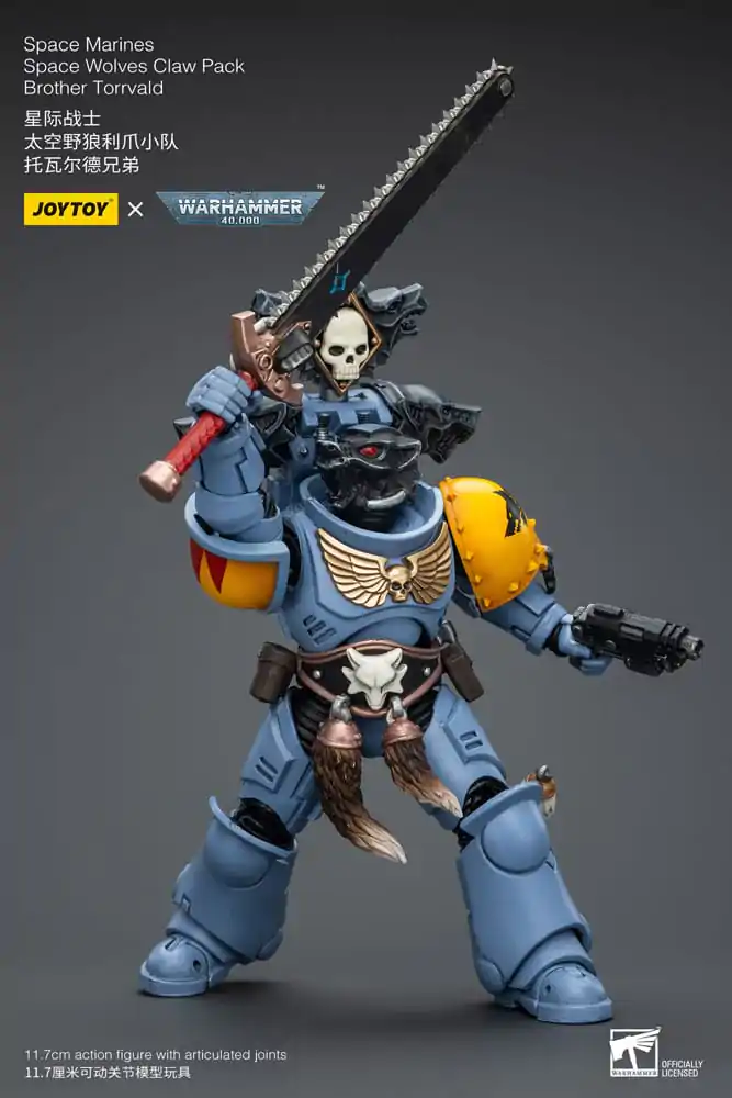 Warhammer 40k Actionfigur 1/18 Space Marines Space Wolves Claw Pack Brother Torrvald 12 cm termékfotó