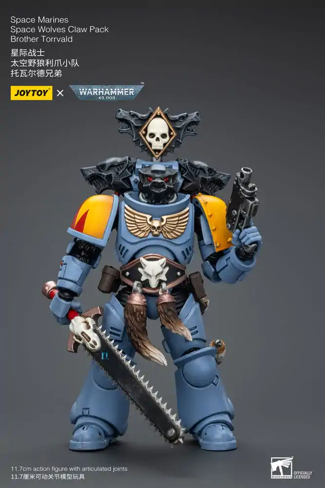 Warhammer 40k Actionfigur 1/18 Space Marines Space Wolves Claw Pack Brother Torrvald 12 cm termékfotó