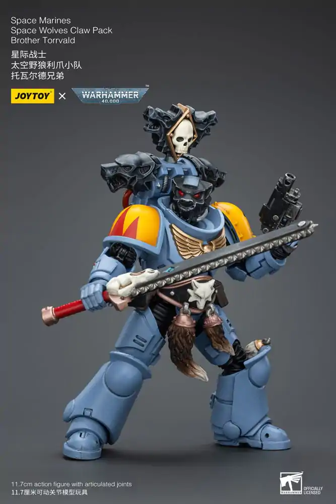 Warhammer 40k Actionfigur 1/18 Space Marines Space Wolves Claw Pack Brother Torrvald 12 cm termékfotó