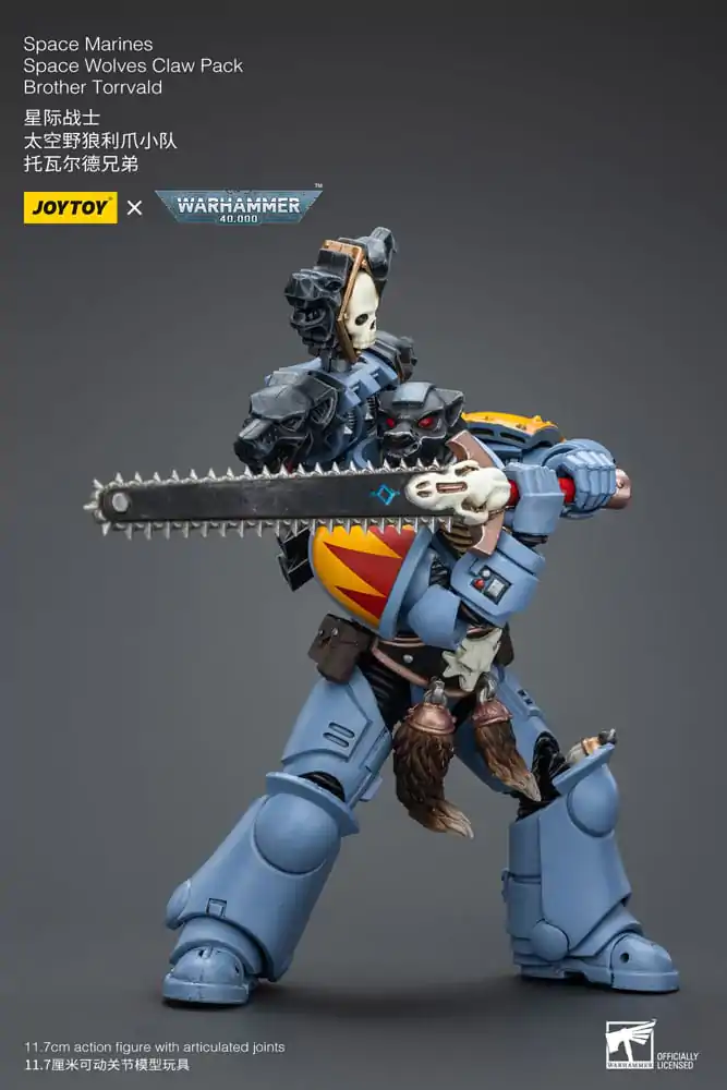 Warhammer 40k Actionfigur 1/18 Space Marines Space Wolves Claw Pack Brother Torrvald 12 cm termékfotó