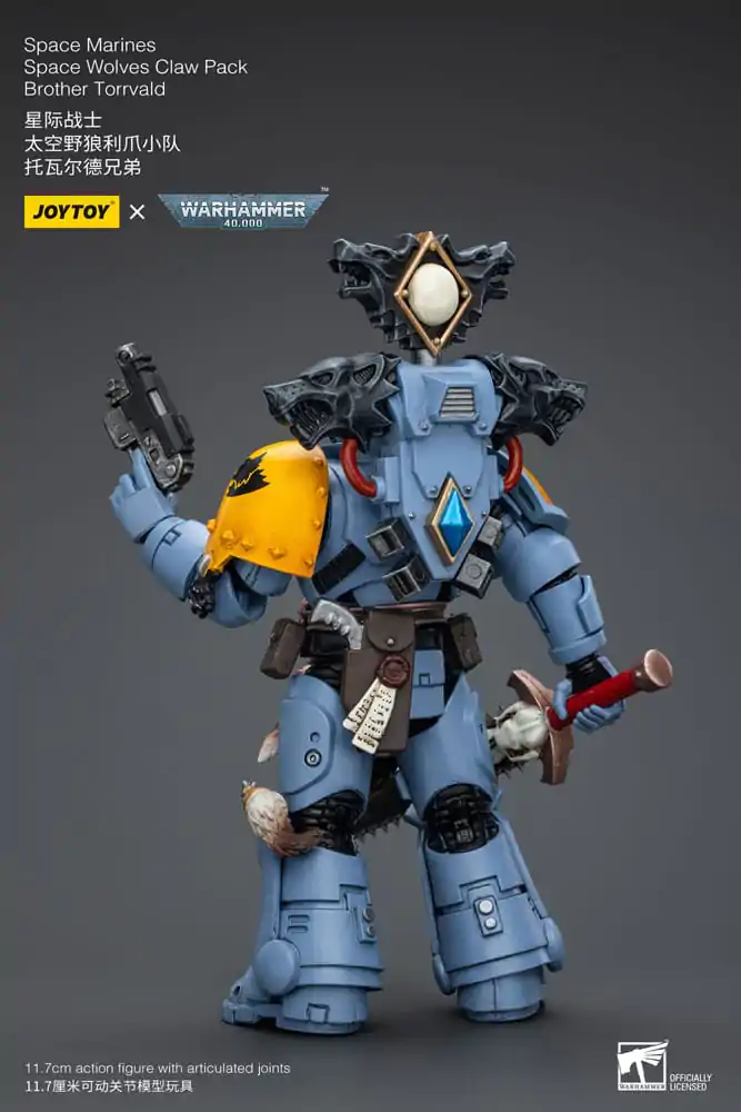 Warhammer 40k Actionfigur 1/18 Space Marines Space Wolves Claw Pack Brother Torrvald 12 cm termékfotó