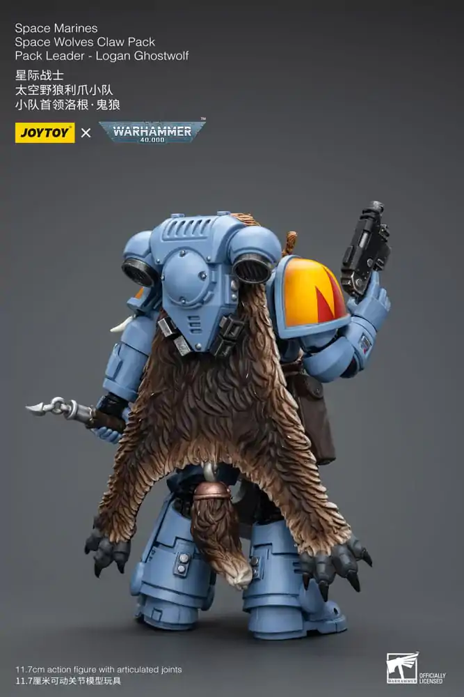 Warhammer 40k Actionfigur 1/18 Space Marines Space Wolves Claw Pack Pack Leader -Logan Ghostwolf 12 cm Produktfoto