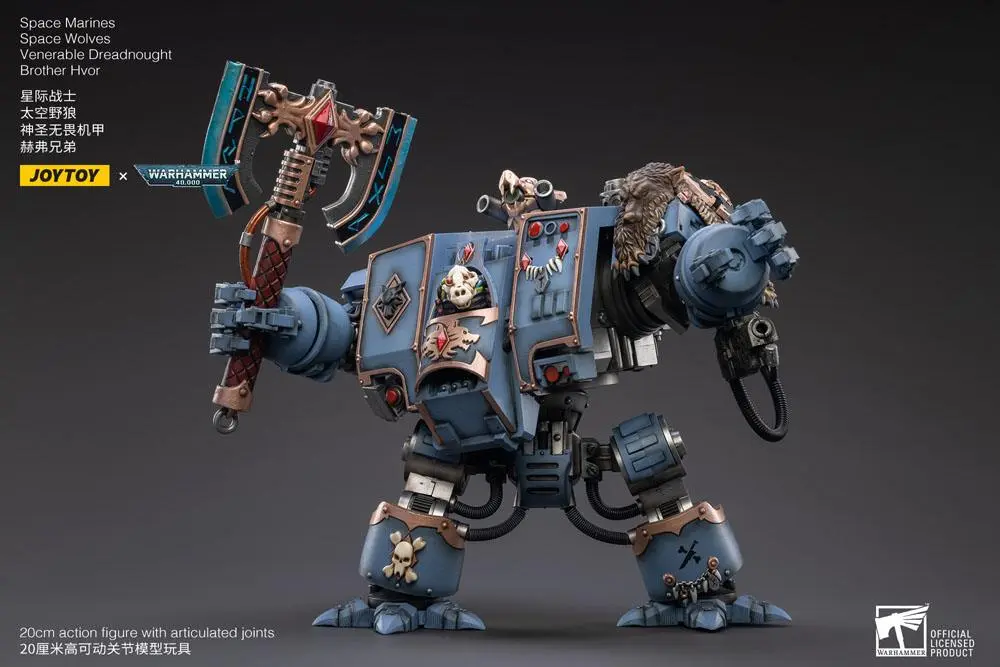 Warhammer 40k Actionfigur 1/18 Space Marines Space Wolves Venerable Dreadnought Brother Hvor 20 cm Produktfoto