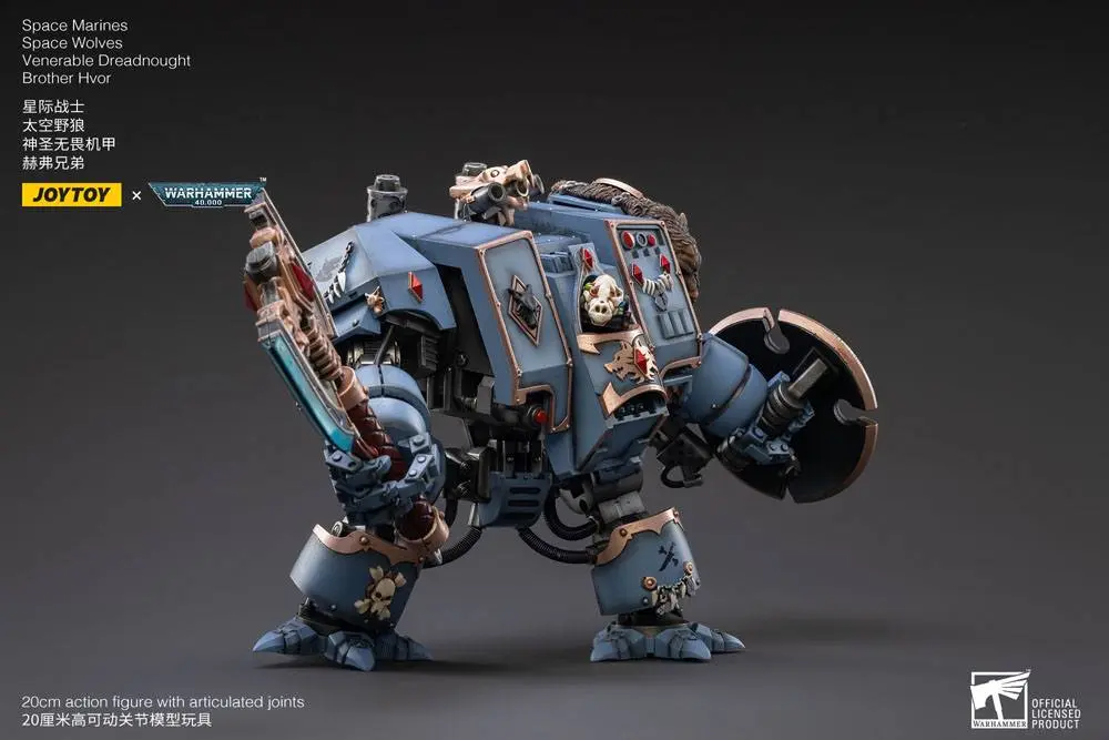 Warhammer 40k Actionfigur 1/18 Space Marines Space Wolves Venerable Dreadnought Brother Hvor 20 cm Produktfoto