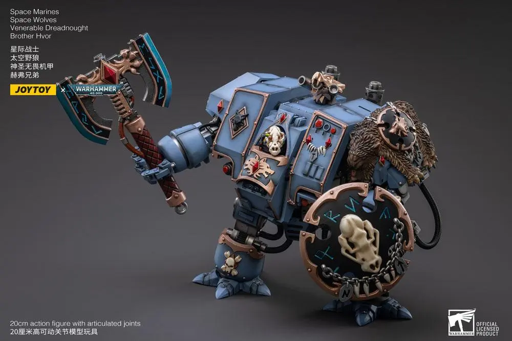 Warhammer 40k Actionfigur 1/18 Space Marines Space Wolves Venerable Dreadnought Brother Hvor 20 cm Produktfoto