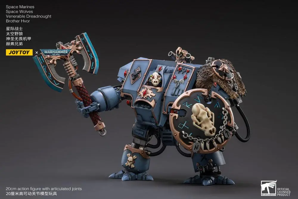 Warhammer 40k Actionfigur 1/18 Space Marines Space Wolves Venerable Dreadnought Brother Hvor 20 cm Produktfoto
