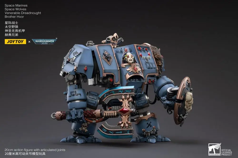 Warhammer 40k Actionfigur 1/18 Space Marines Space Wolves Venerable Dreadnought Brother Hvor 20 cm Produktfoto