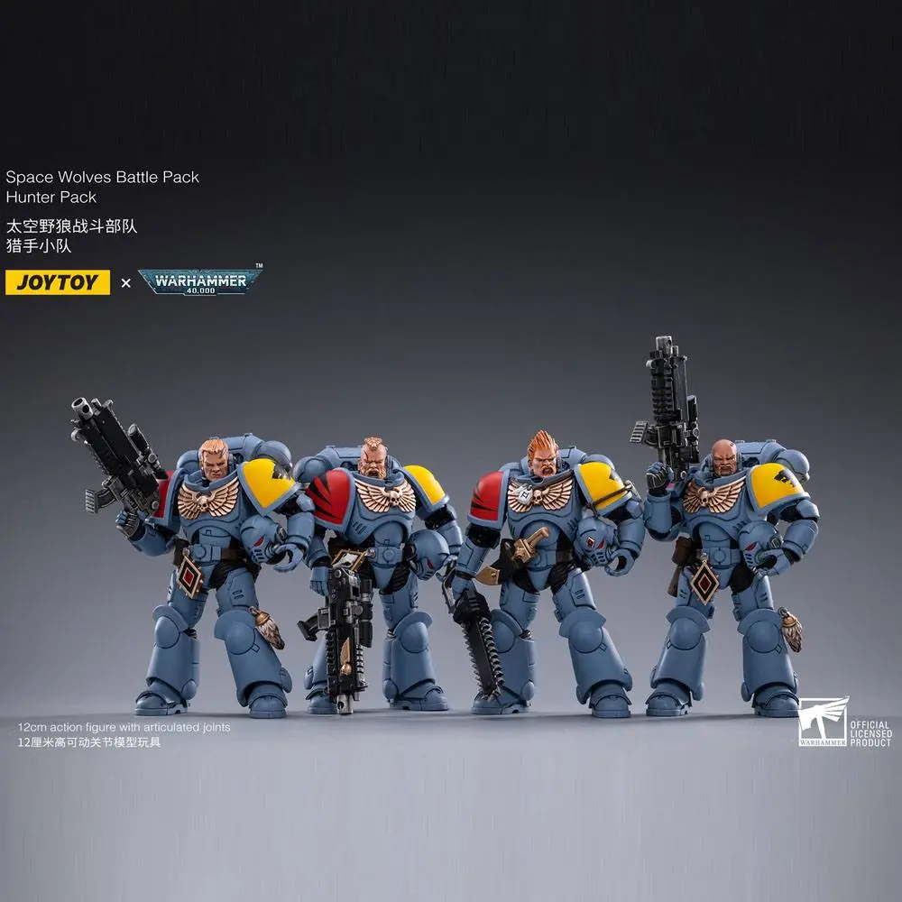 Warhammer 40k Actionfiguren 4er-Pack 1/18 Space Wolves Battle Hunters 12 cm Produktfoto